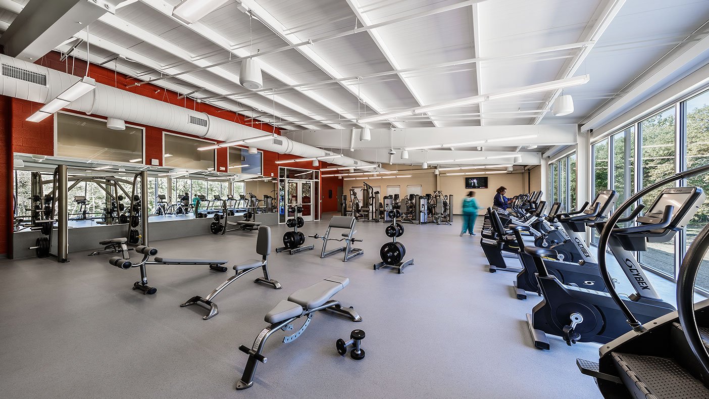 One of the key wellness components is a spacious 3,500-square-foot fitness center that includes restrooms and lockers.