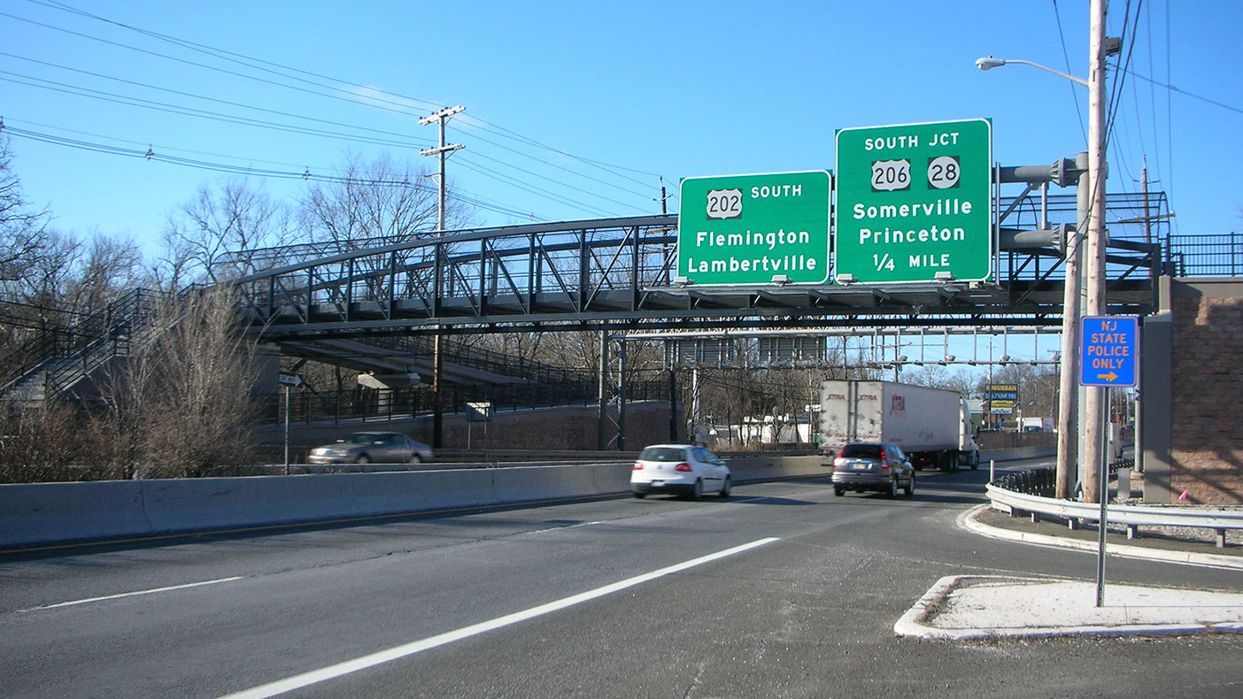 We evaluated multiple locations so pedestrians and bicyclists can safely cross over the heavily travelled Route 202/206 corridor.
