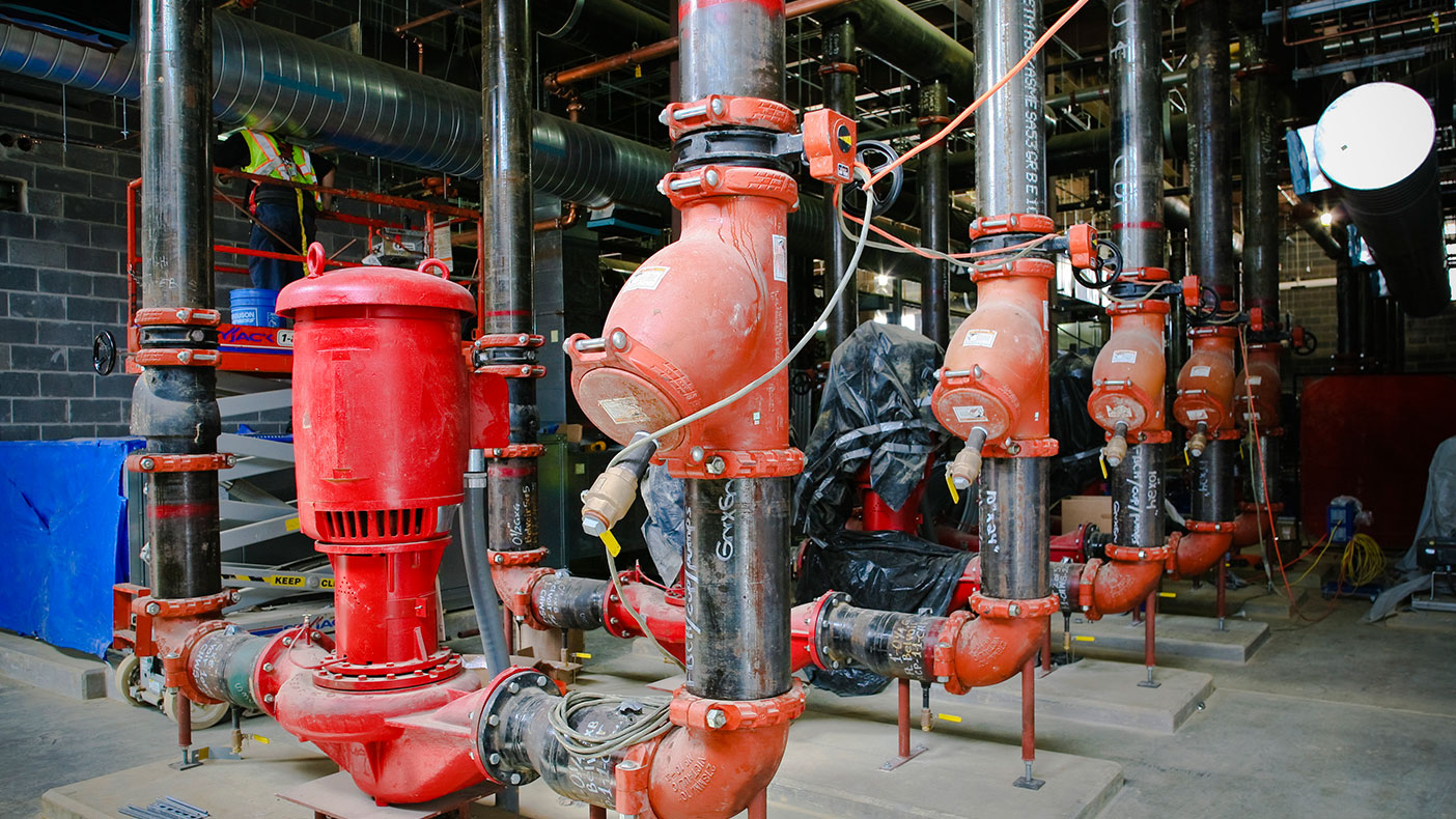 The CUP houses the incoming domestic water system and fire pumps to serve the hospital facility.