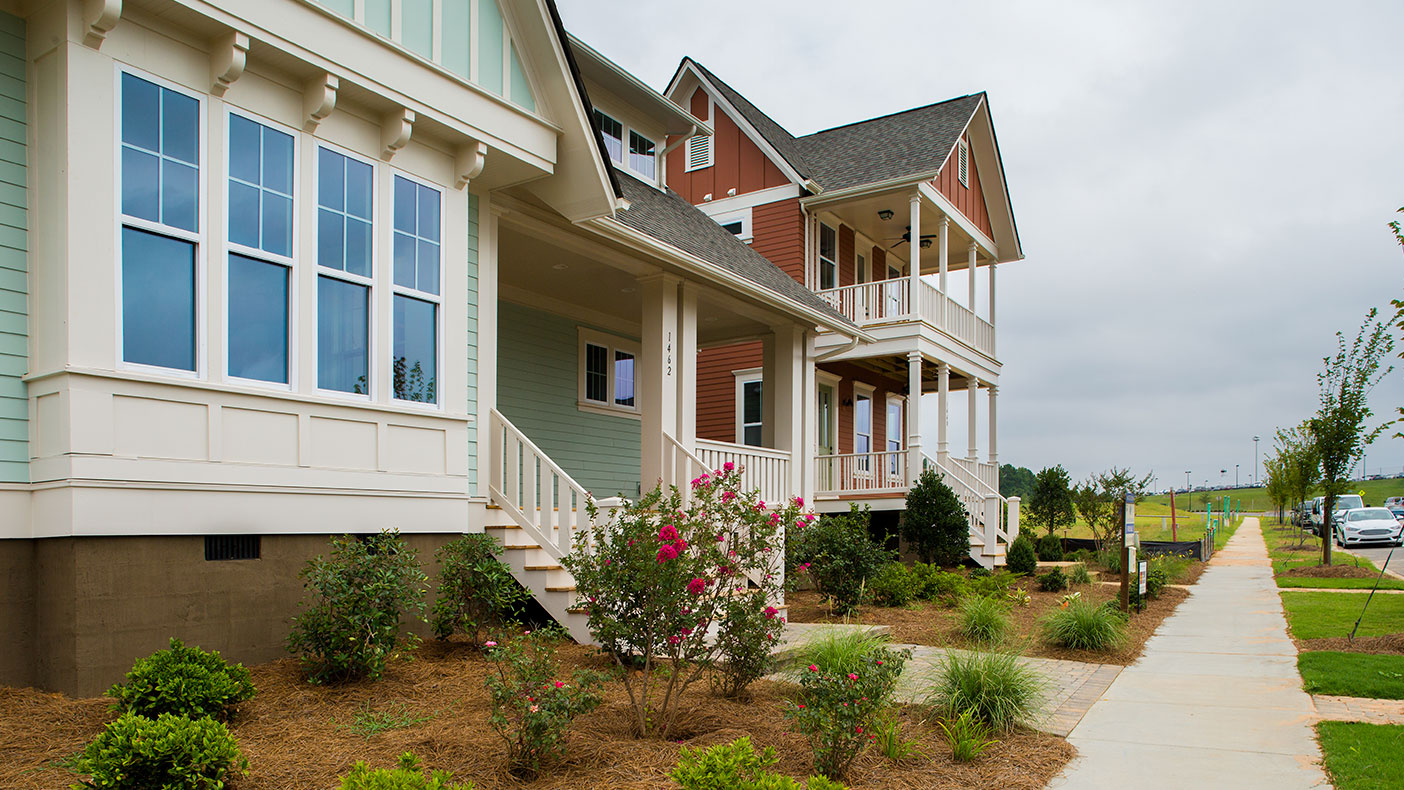 The Riverwalk Carolinas mixed-use development offers single-family and apartment-style housing, dining options, and shopping and retail space.