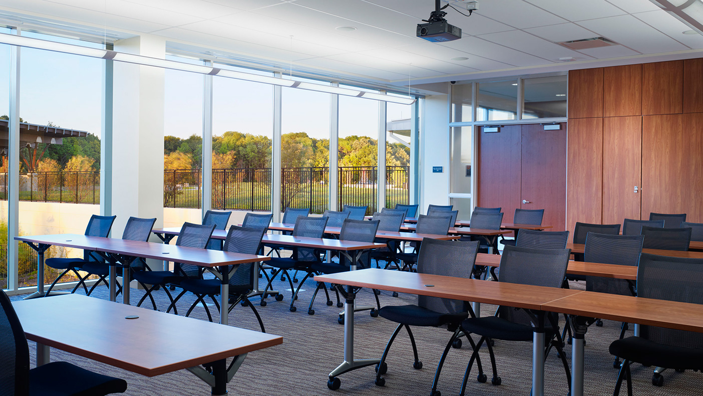 Flexible meeting spaces are available to host community activities and provide on-site training opportunities for village and police staff.