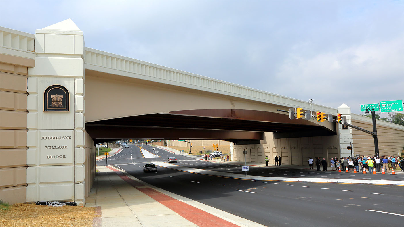 The interchange was reconfigured to improve intersection layouts and access, and improve safety and capacity on Washington Boulevard and Columbia Pike.