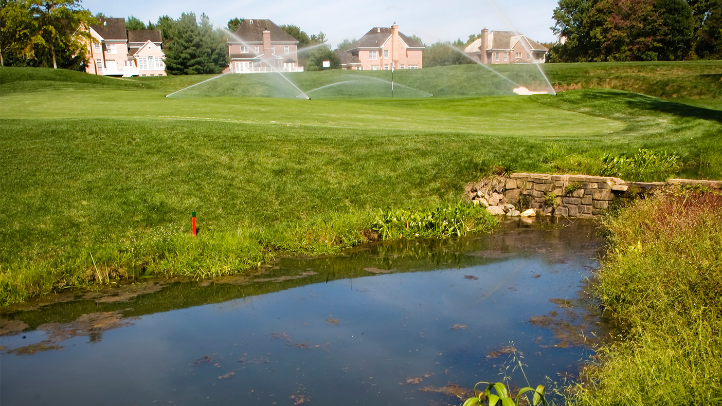 By renovating and restoring Rock Run and two of its tributaries that flow through the course, we connected the restored channel with a functional floodplain.