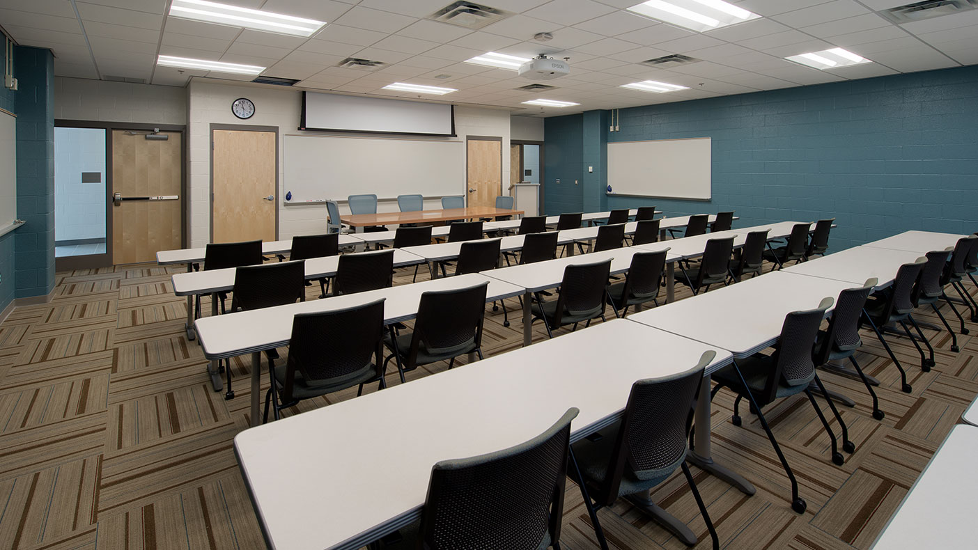 The training room provides a multi-function meeting space for the department.  
