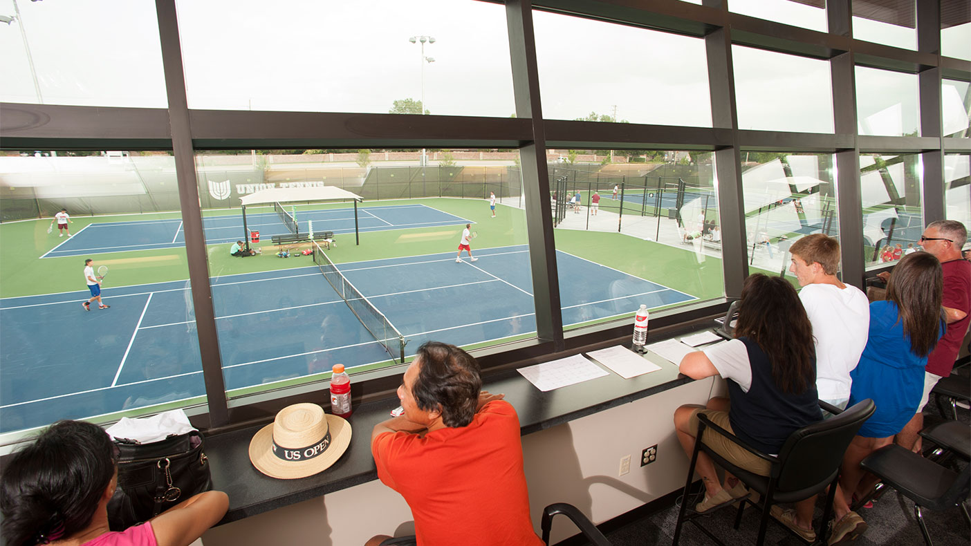 Accessed by elevator or stairs, the second level features a multi-use viewing gallery for up to 50 spectators with a small catering area and restrooms.