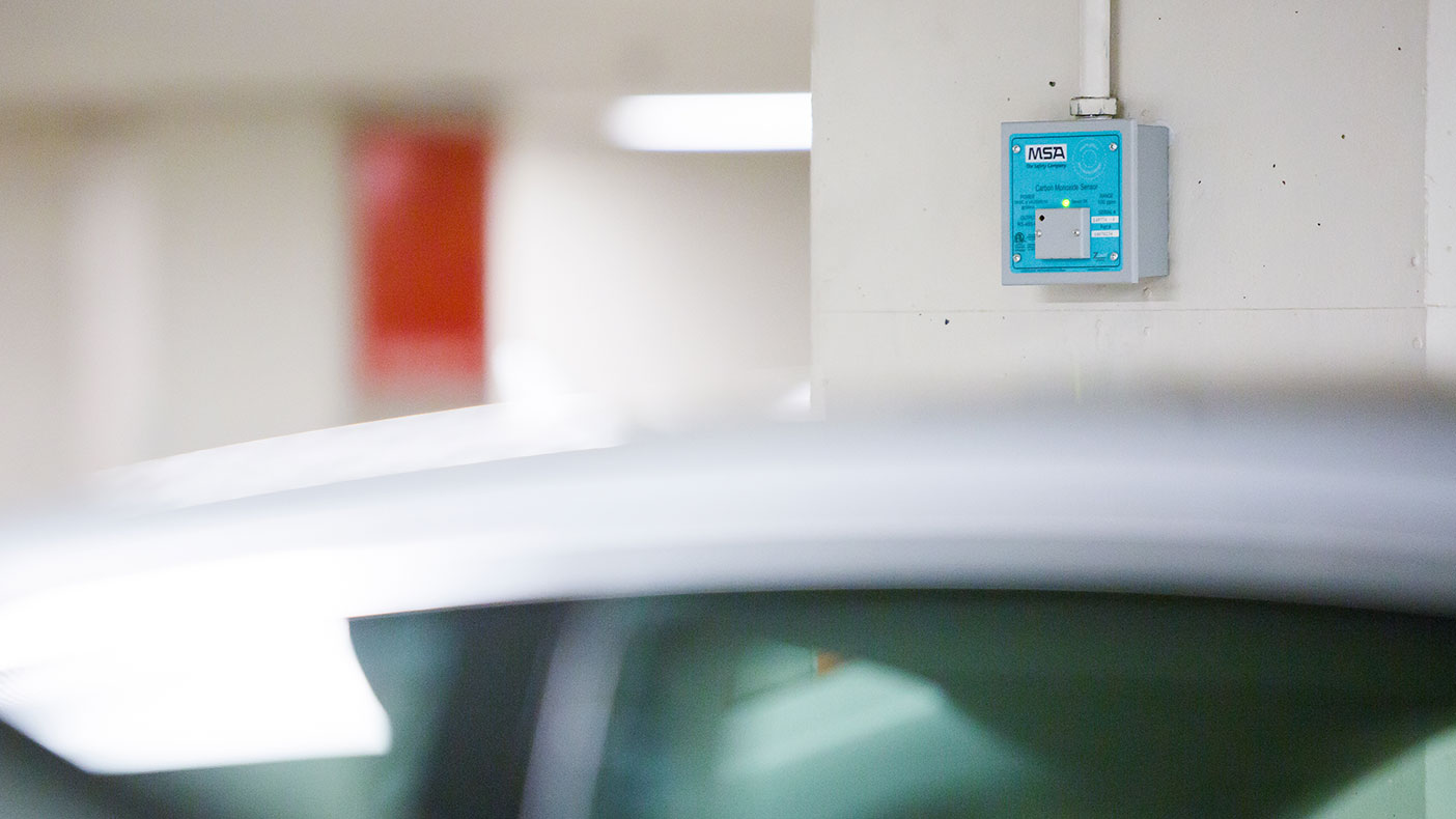 We replaced carbon dioxide sensors throughout the facility, including the parking garages.