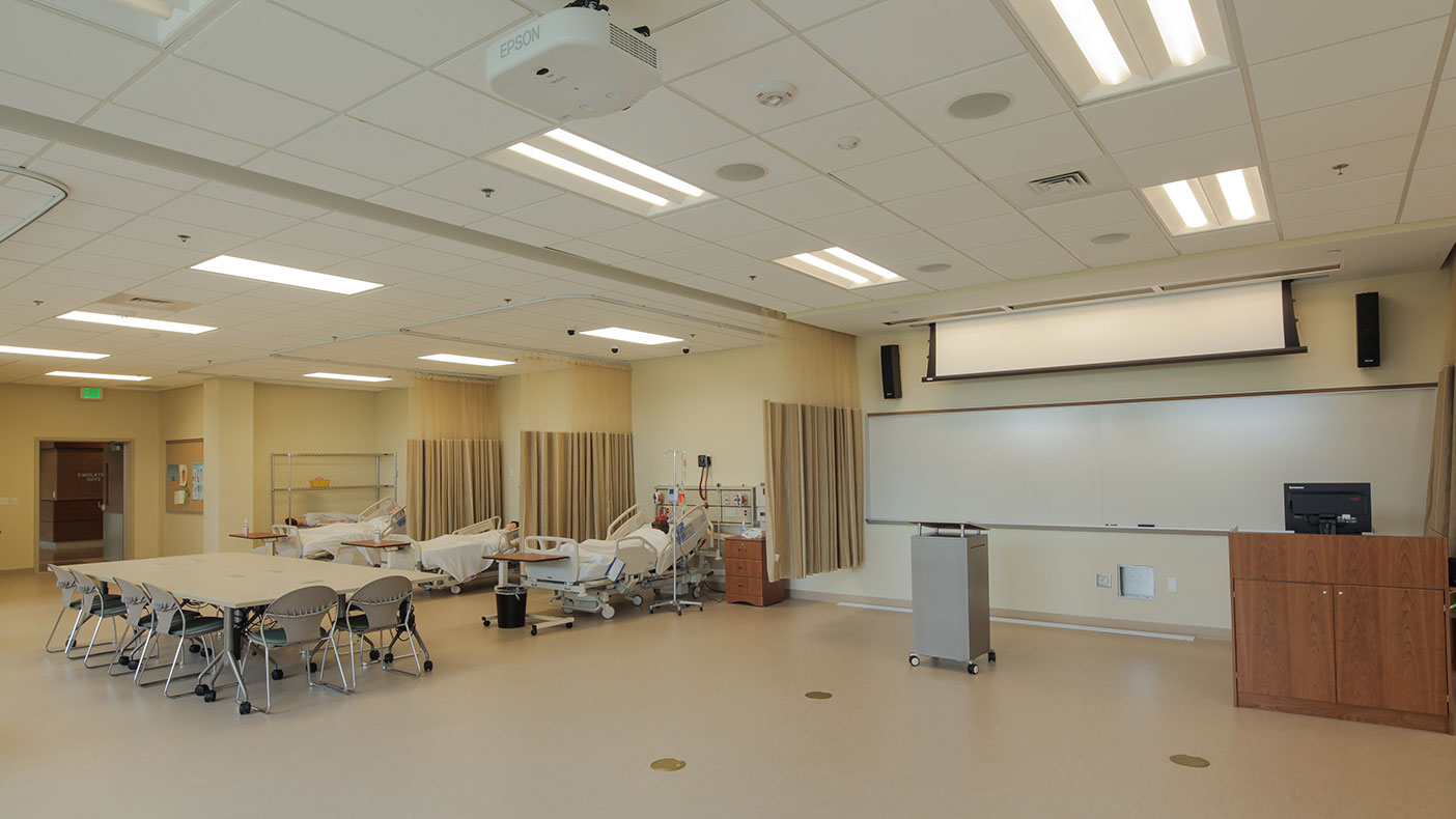 Our building engineering designs accounted for several nursing-simulation rooms, a hospital-sized radiography lab, and EMS ambulance bays.