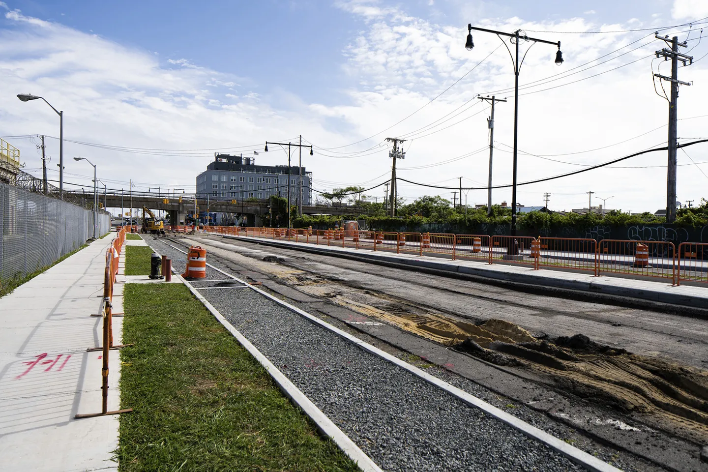 Porous pavement installation used during construction.