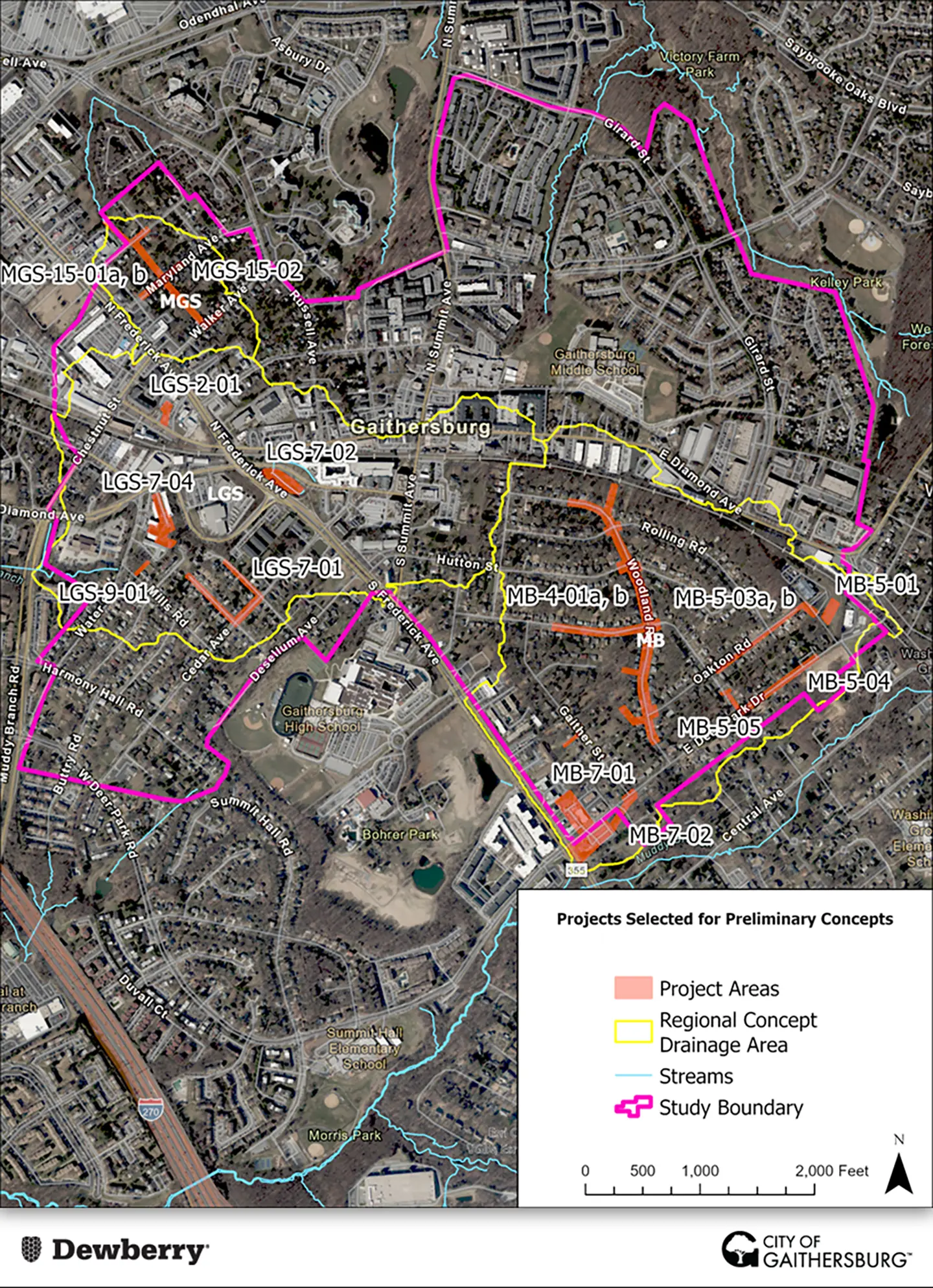 Map of the 14 concept-level projects identified from the study.