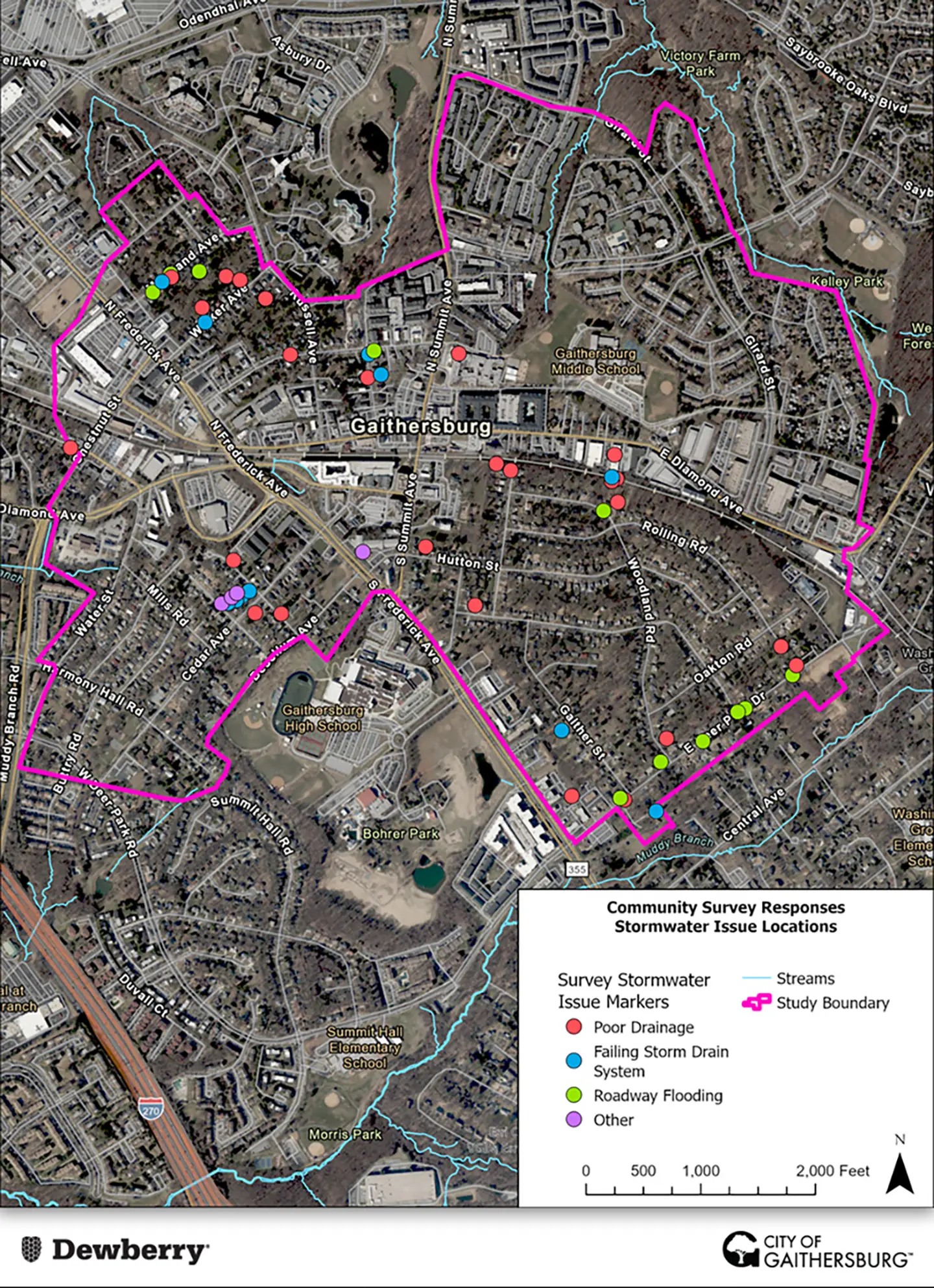 Map of online survey responses.