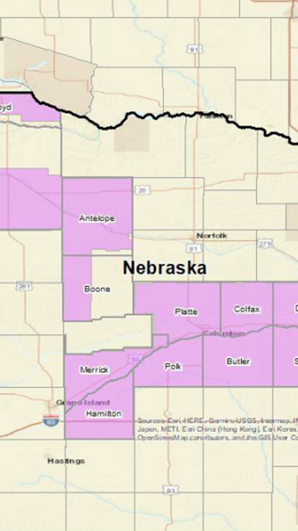 Dewberry will acquire data across 12 counties in Nebraska. Photo courtesy of Dewberry.