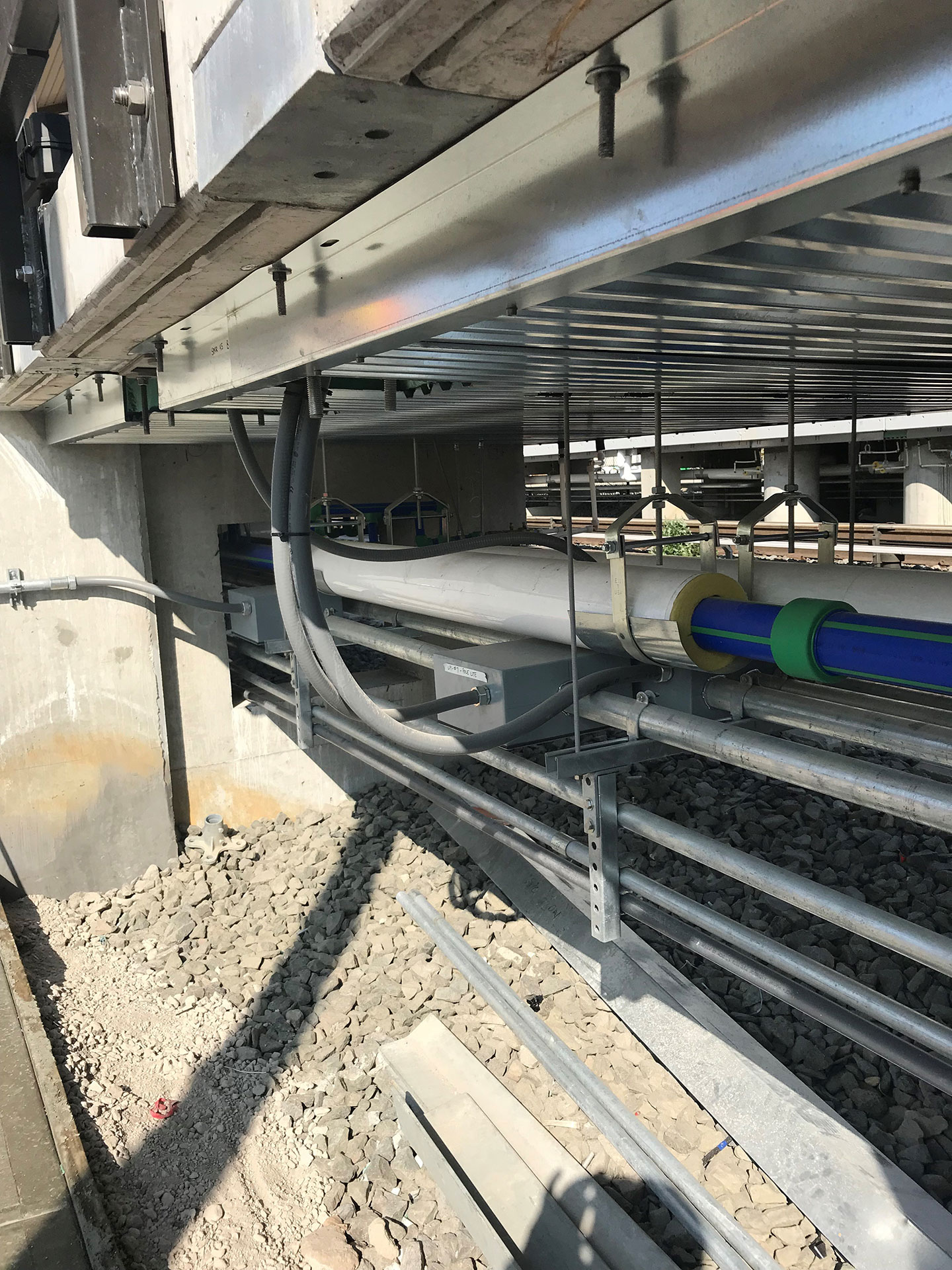 We installed an innovative first-of-its-kind custom snow melt system into the new platforms.